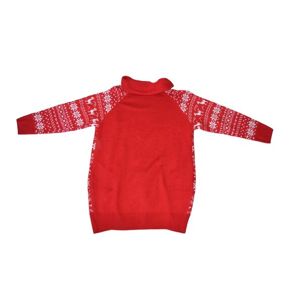 Pink Queen Christmas Llama Alpaca Chunky Knit Turtleneck Sweater Dress Large - Picture 6 of 8